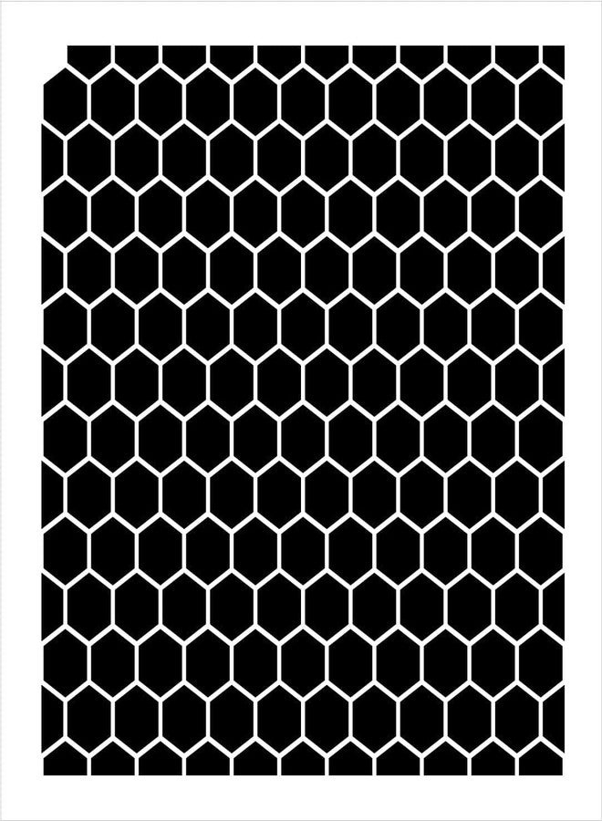 إيفاناز قالب إيفانا على شكل خلية نحل | قالب بنمط ريفي متكرر - قالب مايلر قابل لإعادة الاستخدام | للرسم، والطباشير، والوسائط المتعددة | يُستخدم في التدوين، وديكور المنزل - STCL810 (12 بوصة × 12 بوصة) - Image 3